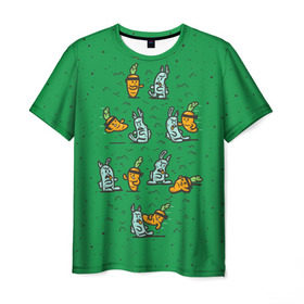 Мужская футболка 3D с принтом Боевая морковь в Кировске, 100% полиэфир | прямой крой, круглый вырез горловины, длина до линии бедер | animal | beast | karate | nature | rabbit | vegan | битва | бой | веган | вегетарианец | животное | зайка | зайчик | заяц | зверь | карате | кролик | морковь | овощ | природа