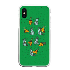 Чехол для iPhone XS Max матовый с принтом Боевая морковь в Кировске, Силикон | Область печати: задняя сторона чехла, без боковых панелей | animal | beast | karate | nature | rabbit | vegan | битва | бой | веган | вегетарианец | животное | зайка | зайчик | заяц | зверь | карате | кролик | морковь | овощ | природа