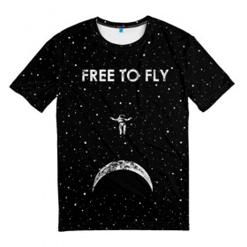 Мужская футболка 3D с принтом Free to Fly в Кировске, 100% полиэфир | прямой крой, круглый вырез горловины, длина до линии бедер | astronaut | cosmic | cosmonaut | cosmos | fly | galaxy | planet | space | star | universe | астронавт | вселенная | галактика | звезды | космонавт | космос | планета | полет