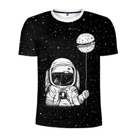 Мужская футболка 3D спортивная с принтом Астронавт с шариком в Кировске, 100% полиэстер с улучшенными характеристиками | приталенный силуэт, круглая горловина, широкие плечи, сужается к линии бедра | astronaut | cosmonaut | cosmos | dead | galaxy | moon | planet | space | star | universe | астронавт | вселенная | галактика | звезды | космонавт | космос | луна | планета | шарик