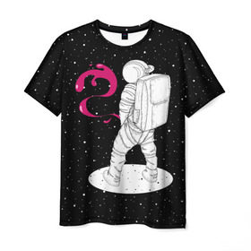 Мужская футболка 3D с принтом Космическая струя в Кировске, 100% полиэфир | прямой крой, круглый вырез горловины, длина до линии бедер | astronaut | cosmonaut | cosmos | galaxy | planet | space | star | universe | астронавт | вселенная | галактика | гравитация | звезды | космонавт | космос | планета | прикол