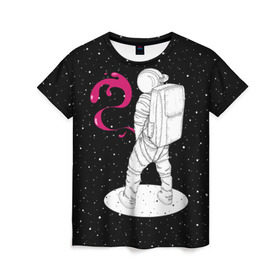 Женская футболка 3D с принтом Космическая струя в Кировске, 100% полиэфир ( синтетическое хлопкоподобное полотно) | прямой крой, круглый вырез горловины, длина до линии бедер | astronaut | cosmonaut | cosmos | galaxy | planet | space | star | universe | астронавт | вселенная | галактика | гравитация | звезды | космонавт | космос | планета | прикол
