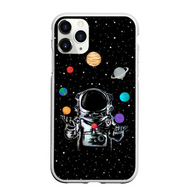 Чехол для iPhone 11 Pro матовый с принтом Космический жонглер в Кировске, Силикон |  | astronaut | cosmonaut | cosmos | galaxy | planet | space | star | universe | астронавт | вселенная | галактика | звезды | земля | космонавт | космос | луна | марс | планета | сатурн | уран