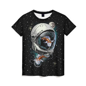 Женская футболка 3D с принтом Подводный космос в Кировске, 100% полиэфир ( синтетическое хлопкоподобное полотно) | прямой крой, круглый вырез горловины, длина до линии бедер | astronaut | cosmonaut | cosmos | galaxy | meteor | moon | planet | space | star | universe | астронавт | бесконечность | вселенная | галактика | звезды | космонавт | космос | луна