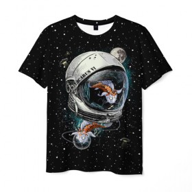 Мужская футболка 3D с принтом Подводный космос в Кировске, 100% полиэфир | прямой крой, круглый вырез горловины, длина до линии бедер | astronaut | cosmonaut | cosmos | galaxy | meteor | moon | planet | space | star | universe | астронавт | бесконечность | вселенная | галактика | звезды | космонавт | космос | луна