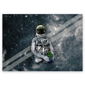 Поздравительная открытка с принтом Посланник природы в Кировске, 100% бумага | плотность бумаги 280 г/м2, матовая, на обратной стороне линовка и место для марки
 | astronaut | cosmonaut | cosmos | galaxy | meteor | moon | planet | space | star | universe | астронавт | бесконечность | вселенная | галактика | звезды | космонавт | космос | луна