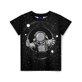 Детская футболка 3D с принтом Черная дыра в Кировске, 100% гипоаллергенный полиэфир | прямой крой, круглый вырез горловины, длина до линии бедер, чуть спущенное плечо, ткань немного тянется | Тематика изображения на принте: astronaut | cosmonaut | cosmos | galaxy | meteor | moon | planet | space | star | universe | астронавт | бесконечность | вселенная | галактика | космонавт | космос | черная дыра