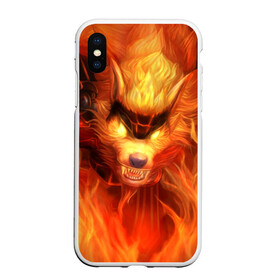 Чехол для iPhone XS Max матовый с принтом Fire Wolf в Кировске, Силикон | Область печати: задняя сторона чехла, без боковых панелей | league of legends | lol | warwick | wolf | варвик | волк | лига легенд | лол