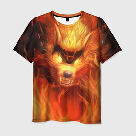 Мужская футболка 3D с принтом Fire Wolf в Кировске, 100% полиэфир | прямой крой, круглый вырез горловины, длина до линии бедер | league of legends | lol | warwick | wolf | варвик | волк | лига легенд | лол