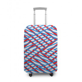 Чехол для чемодана 3D с принтом Blue&Red в Кировске, 86% полиэфир, 14% спандекс | двустороннее нанесение принта, прорези для ручек и колес | 