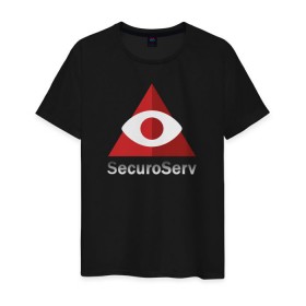 Мужская футболка хлопок с принтом SecuroServ в Кировске, 100% хлопок | прямой крой, круглый вырез горловины, длина до линии бедер, слегка спущенное плечо. | auto | grand | gta | theft | гта