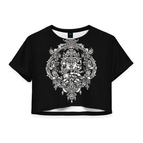 Женская футболка 3D укороченная с принтом Сюреализм в Кировске, 100% полиэстер | круглая горловина, длина футболки до линии талии, рукава с отворотами | Тематика изображения на принте: сюреализм