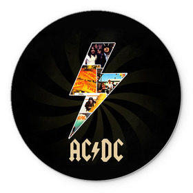 Коврик круглый с принтом AC/DC 7 в Кировске, резина и полиэстер | круглая форма, изображение наносится на всю лицевую часть | 