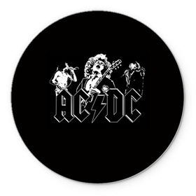 Коврик круглый с принтом AC/DC 3 в Кировске, резина и полиэстер | круглая форма, изображение наносится на всю лицевую часть | 