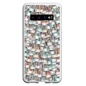 Чехол для Samsung Galaxy S10 с принтом Российские деньги в Кировске, Силикон | Область печати: задняя сторона чехла, без боковых панелей | Тематика изображения на принте: бабки | бабло | банк | банкнота | богатство | бумажный | купюры | куча | рубль