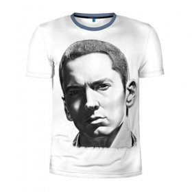 Мужская футболка 3D спортивная с принтом Eminem в Кировске, 100% полиэстер с улучшенными характеристиками | приталенный силуэт, круглая горловина, широкие плечи, сужается к линии бедра | 