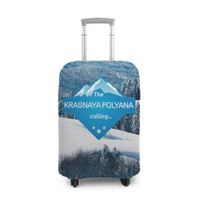 Чехол для чемодана 3D с принтом Красная поляна в Кировске, 86% полиэфир, 14% спандекс | двустороннее нанесение принта, прорези для ручек и колес | горнолыжный курорт | горы | зима | красная поляна | лыжи | парк | роза хуторов | снег | сноутборд | сочи