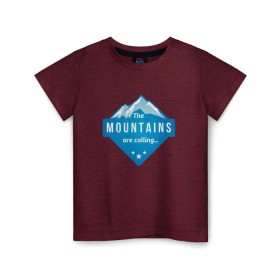 Детская футболка хлопок с принтом Горы зовут в Кировске, 100% хлопок | круглый вырез горловины, полуприлегающий силуэт, длина до линии бедер | альпинизм | горы | лыжи | сноуборд