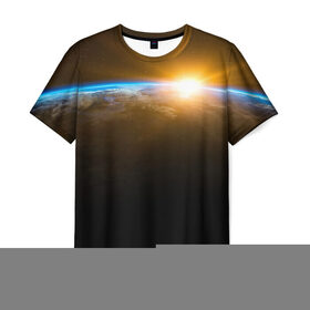 Мужская футболка 3D с принтом Sunrise в Кировске, 100% полиэфир | прямой крой, круглый вырез горловины, длина до линии бедер | 
