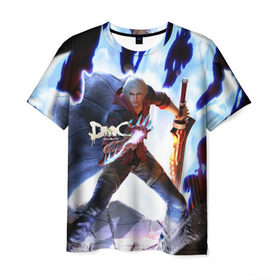 Мужская футболка 3D с принтом Devil May Cry в Кировске, 100% полиэфир | прямой крой, круглый вырез горловины, длина до линии бедер | devil | данте | дьявол | слэшер