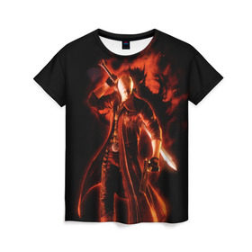 Женская футболка 3D с принтом Devil May Cry в Кировске, 100% полиэфир ( синтетическое хлопкоподобное полотно) | прямой крой, круглый вырез горловины, длина до линии бедер | devil | данте | дьявол | слэшер