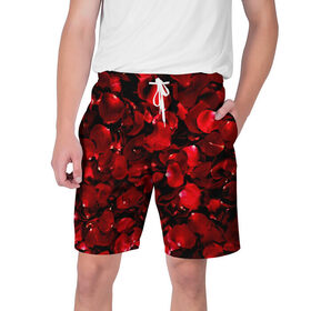 Мужские шорты 3D с принтом Лепестки роз в Кировске,  полиэстер 100% | прямой крой, два кармана без застежек по бокам. Мягкая трикотажная резинка на поясе, внутри которой широкие завязки. Длина чуть выше колен | 