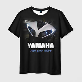 Мужская футболка 3D с принтом Yamaha в Кировске, 100% полиэфир | прямой крой, круглый вырез горловины, длина до линии бедер | Тематика изображения на принте: yamaha | yzf | байк | байкер | мото | мотоцикл | мотоциклист | ямаха