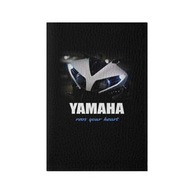 Обложка для паспорта матовая кожа с принтом Yamaha в Кировске, натуральная матовая кожа | размер 19,3 х 13,7 см; прозрачные пластиковые крепления | Тематика изображения на принте: yamaha | yzf | байк | байкер | мото | мотоцикл | мотоциклист | ямаха