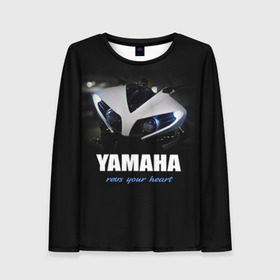 Женский лонгслив 3D с принтом Yamaha в Кировске, 100% полиэстер | длинные рукава, круглый вырез горловины, полуприлегающий силуэт | yamaha | yzf | байк | байкер | мото | мотоцикл | мотоциклист | ямаха