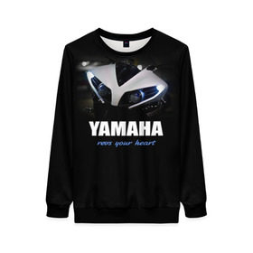 Женский свитшот 3D с принтом Yamaha в Кировске, 100% полиэстер с мягким внутренним слоем | круглый вырез горловины, мягкая резинка на манжетах и поясе, свободная посадка по фигуре | yamaha | yzf | байк | байкер | мото | мотоцикл | мотоциклист | ямаха