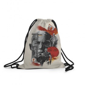 Рюкзак-мешок 3D с принтом Ghost Recon в Кировске, 100% полиэстер | плотность ткани — 200 г/м2, размер — 35 х 45 см; лямки — толстые шнурки, застежка на шнуровке, без карманов и подкладки | Тематика изображения на принте: 