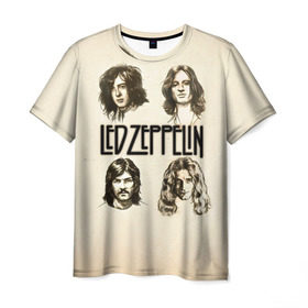 Мужская футболка 3D с принтом Led Zeppelin 1 в Кировске, 100% полиэфир | прямой крой, круглый вырез горловины, длина до линии бедер | Тематика изображения на принте: led zeppelin | лед зеппелин | роберт плант