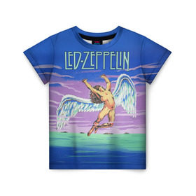 Детская футболка 3D с принтом Led Zeppelin 2 в Кировске, 100% гипоаллергенный полиэфир | прямой крой, круглый вырез горловины, длина до линии бедер, чуть спущенное плечо, ткань немного тянется | Тематика изображения на принте: led zeppelin | лед зеппелин | роберт плант