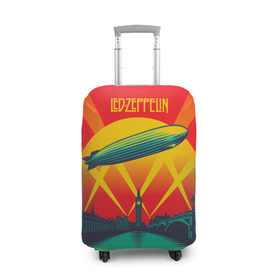Чехол для чемодана 3D с принтом Led Zeppelin 3 в Кировске, 86% полиэфир, 14% спандекс | двустороннее нанесение принта, прорези для ручек и колес | led zeppelin | лед зеппелин | роберт плант