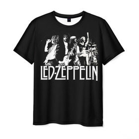 Мужская футболка 3D с принтом Led Zeppelin 4 в Кировске, 100% полиэфир | прямой крой, круглый вырез горловины, длина до линии бедер | Тематика изображения на принте: led zeppelin | лед зеппелин | роберт плант