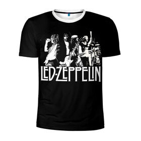Мужская футболка 3D спортивная с принтом Led Zeppelin 4 в Кировске, 100% полиэстер с улучшенными характеристиками | приталенный силуэт, круглая горловина, широкие плечи, сужается к линии бедра | led zeppelin | лед зеппелин | роберт плант