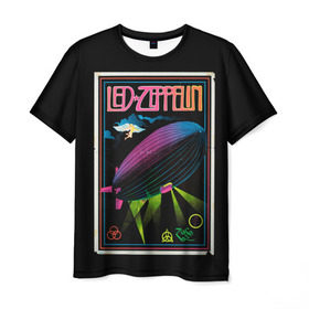 Мужская футболка 3D с принтом Led Zeppelin 6 в Кировске, 100% полиэфир | прямой крой, круглый вырез горловины, длина до линии бедер | led zeppelin | лед зеппелин | роберт плант