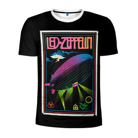 Мужская футболка 3D спортивная с принтом Led Zeppelin 6 в Кировске, 100% полиэстер с улучшенными характеристиками | приталенный силуэт, круглая горловина, широкие плечи, сужается к линии бедра | led zeppelin | лед зеппелин | роберт плант