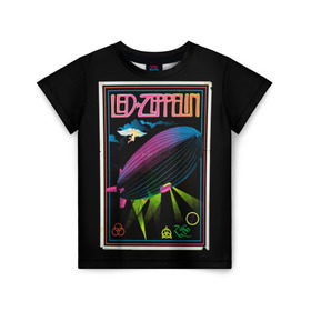 Детская футболка 3D с принтом Led Zeppelin 6 в Кировске, 100% гипоаллергенный полиэфир | прямой крой, круглый вырез горловины, длина до линии бедер, чуть спущенное плечо, ткань немного тянется | Тематика изображения на принте: led zeppelin | лед зеппелин | роберт плант