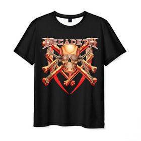 Мужская футболка 3D с принтом Megadeth 1 в Кировске, 100% полиэфир | прямой крой, круглый вырез горловины, длина до линии бедер | megadeth | дирк вербурен | дэвид эллефсон | дэйв мастейн | кико лоурейро | мегадэт