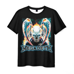 Мужская футболка 3D с принтом Megadeth 4 в Кировске, 100% полиэфир | прямой крой, круглый вырез горловины, длина до линии бедер | megadeth | дирк вербурен | дэвид эллефсон | дэйв мастейн | кико лоурейро | мегадэт