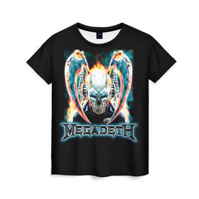 Женская футболка 3D с принтом Megadeth 4 в Кировске, 100% полиэфир ( синтетическое хлопкоподобное полотно) | прямой крой, круглый вырез горловины, длина до линии бедер | megadeth | дирк вербурен | дэвид эллефсон | дэйв мастейн | кико лоурейро | мегадэт