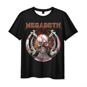 Мужская футболка 3D с принтом Megadeth 5 в Кировске, 100% полиэфир | прямой крой, круглый вырез горловины, длина до линии бедер | megadeth | дирк вербурен | дэвид эллефсон | дэйв мастейн | кико лоурейро | мегадэт
