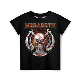 Детская футболка 3D с принтом Megadeth 5 в Кировске, 100% гипоаллергенный полиэфир | прямой крой, круглый вырез горловины, длина до линии бедер, чуть спущенное плечо, ткань немного тянется | Тематика изображения на принте: megadeth | дирк вербурен | дэвид эллефсон | дэйв мастейн | кико лоурейро | мегадэт