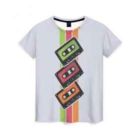 Женская футболка 3D с принтом Ретро в Кировске, 100% полиэфир ( синтетическое хлопкоподобное полотно) | прямой крой, круглый вырез горловины, длина до линии бедер | веселые | искусство | музыка | новинки | подарок | рок | юмор | яркие