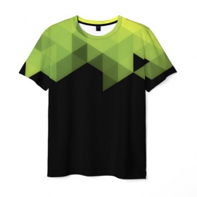 Мужская футболка 3D с принтом Trianse Green в Кировске, 100% полиэфир | прямой крой, круглый вырез горловины, длина до линии бедер | trianse | абстракция | бумага | геометрия | грани | изгиб | линии | оптические | полигоны | полосы | постель | розовый | сочетания | текстура | треугольники