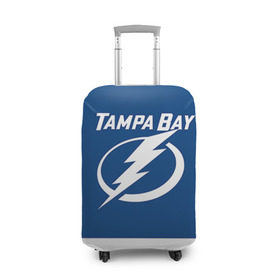 Чехол для чемодана 3D с принтом Tampa Bay Drouin в Кировске, 86% полиэфир, 14% спандекс | двустороннее нанесение принта, прорези для ручек и колес | 27 | jonathan drouin | tampa bay lightning | джонатан друэн | нхл | тампа бэй лайтнинг | хоккей