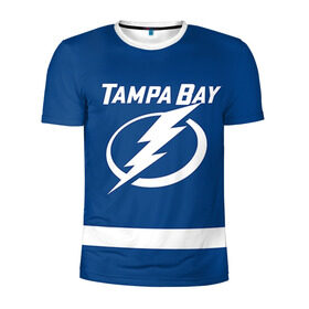 Мужская футболка 3D спортивная с принтом Tampa Bay Drouin в Кировске, 100% полиэстер с улучшенными характеристиками | приталенный силуэт, круглая горловина, широкие плечи, сужается к линии бедра | 27 | jonathan drouin | tampa bay lightning | джонатан друэн | нхл | тампа бэй лайтнинг | хоккей