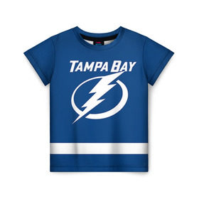 Детская футболка 3D с принтом Tampa Bay Drouin в Кировске, 100% гипоаллергенный полиэфир | прямой крой, круглый вырез горловины, длина до линии бедер, чуть спущенное плечо, ткань немного тянется | 27 | jonathan drouin | tampa bay lightning | джонатан друэн | нхл | тампа бэй лайтнинг | хоккей