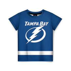 Детская футболка 3D с принтом Tampa Bay Johnson в Кировске, 100% гипоаллергенный полиэфир | прямой крой, круглый вырез горловины, длина до линии бедер, чуть спущенное плечо, ткань немного тянется | 9 | tampa bay lightning | tyler johnson | нхл | тайлер джонсон | тампа бэй лайтнинг | хоккей